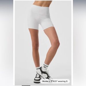 ALO White Biker Shorts